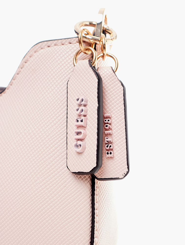MyRunway | Shop GUESS Light Rose Eco Ivy Top Zip Shoulder Bag for